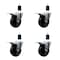Service Caster 4'' Soft Rubber Swivel 1-1/2'' Expanding Stem Caster Set Total Lock Brake, 4PK SCC-EXTTL20S414-SRS-112-4 - alternate 1